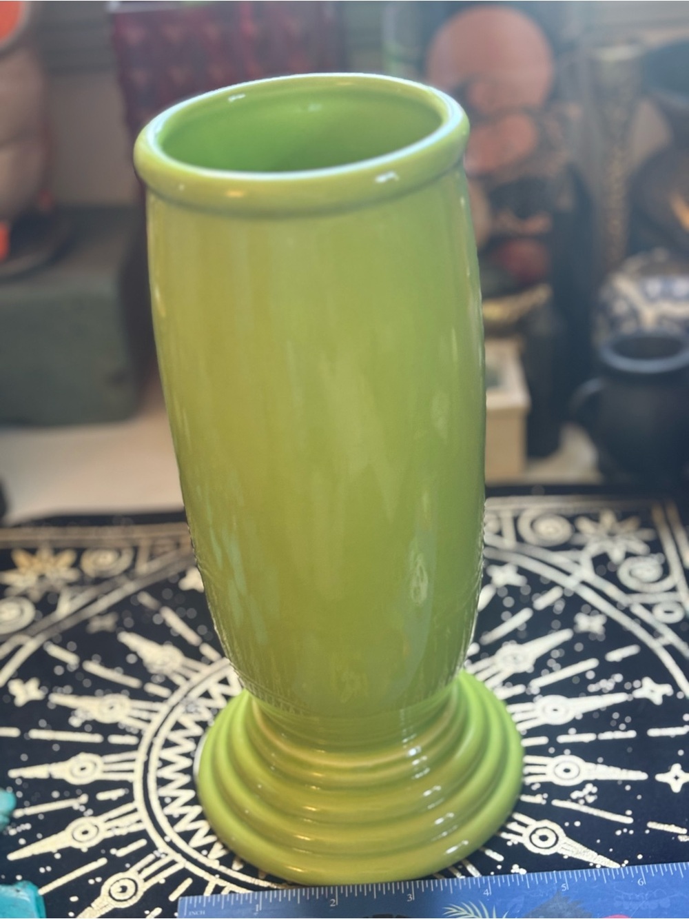 MILLENNIUM III FIESTA WARE CHARTREUSE VASE: YEAR OF 2000!!! - Picture 3 of 10